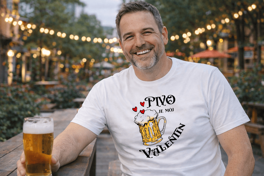 tričko pre muža Pivo je môj Valentín mk